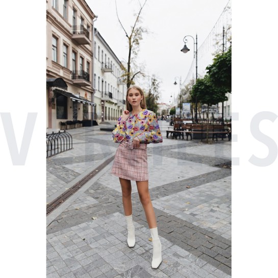 VISCOSE RADIANCE DIGITAAL BLOEMEN GRIJS #7