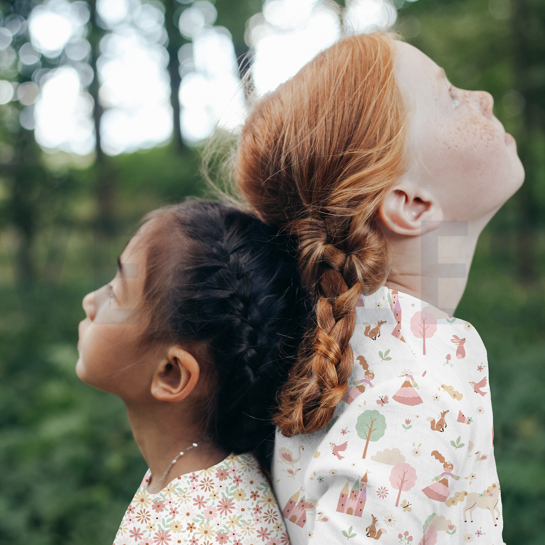 BAUMWOLLE POPELINE SCHLÖSSER WEISS #7