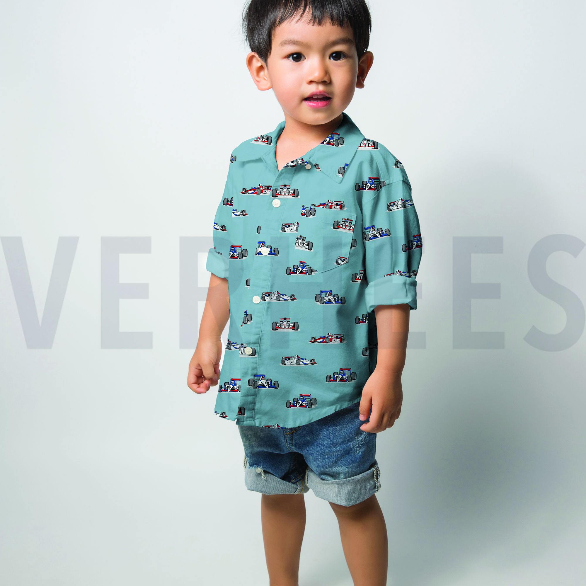 KATOENEN POPLIN RACEAUTO’S LICHTBLAUW (high resolution) #7