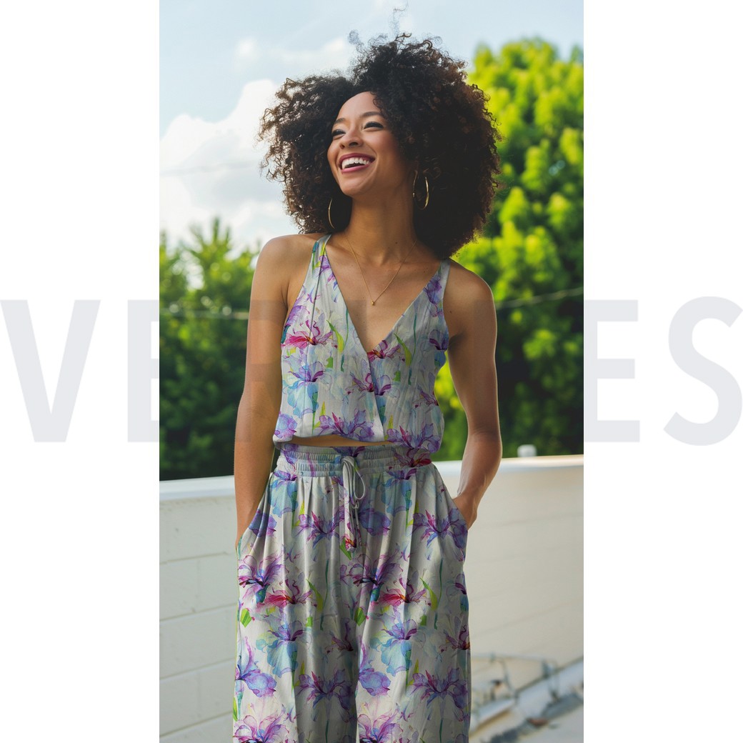 VISCOSE RADIANCE DIGITAL FLEURS ÉCRU #7