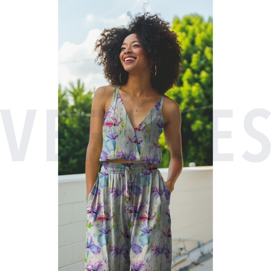 VISCOSE RADIANCE DIGITAL FLEURS ÉCRU #7