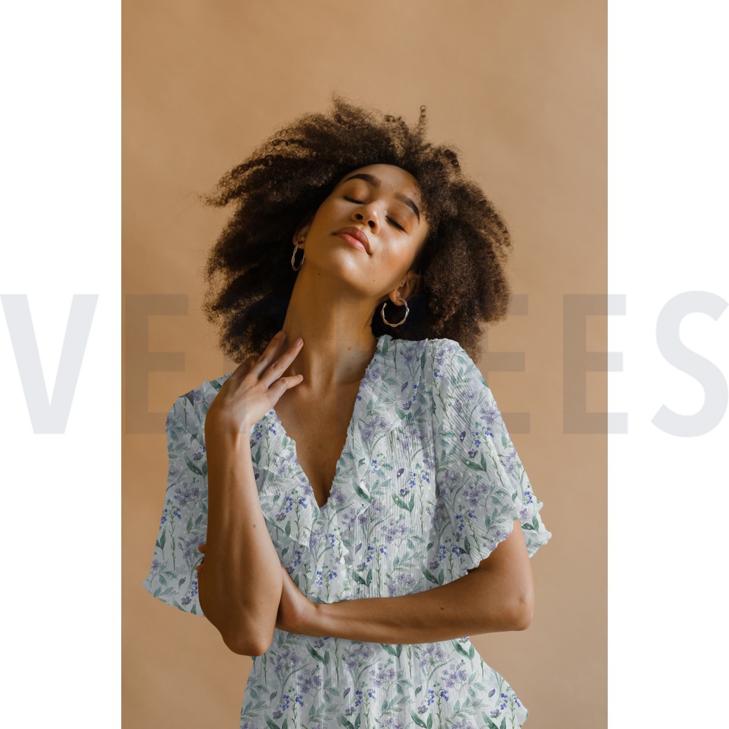 VISCOSE DOBBY DIGITAL FLEURS BLANC #7