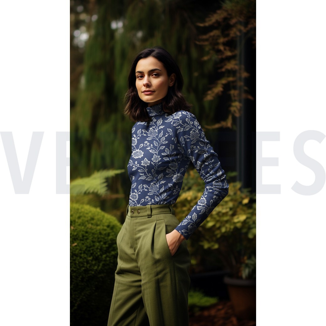 VISCOSE JERSEY BLOEMEN ZWART #7