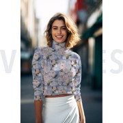 VISKOSE JERSEY DIGITAL BLUMEN HELLBLAU (thumbnail) #7