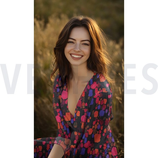 VISCOSE SATIN DIGITAL ABSTRACT BLACK #7