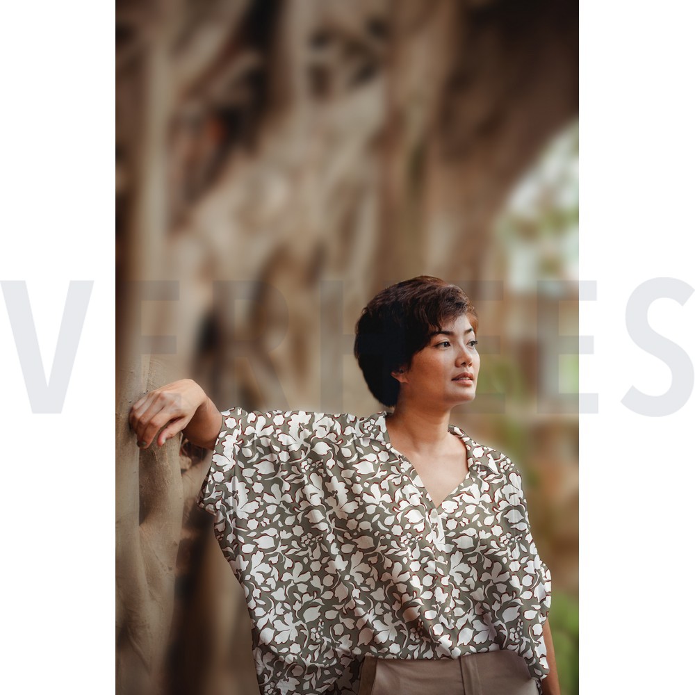 VISCOSE POPLIN STRETCH BIG BLOEMEN ZWART #7
