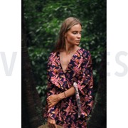 VISCOSE STRETCH FLOWERS NAVY (thumbnail) #7