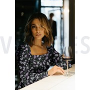 VISCOSE ROSELLA STRETCH FLOWERS BURGUNDY (thumbnail) #7