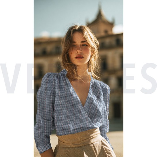 COTTON JACQUARD FLOWERS BLUE/WHITE #7