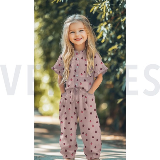 DOUBLE GAUZE FRUITS WHITE #7