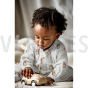 DOUBLE GAUZE GOTS DIGITAL ANIMALS WHITE (thumbnail) #7