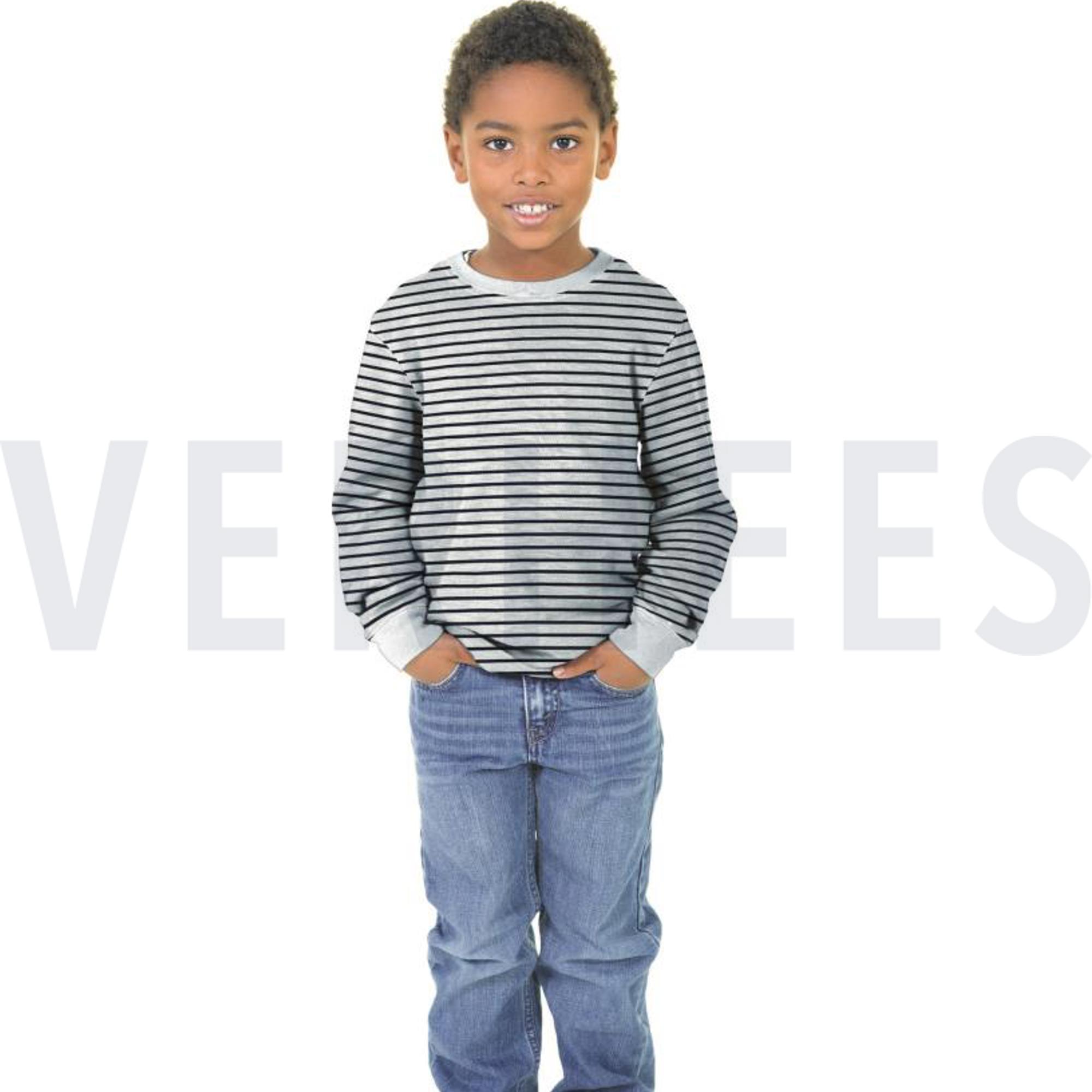 FRENCH TERRY GARENGEVERFD STREPEN ÉCRU/DONKERBLAUW (high resolution) #7