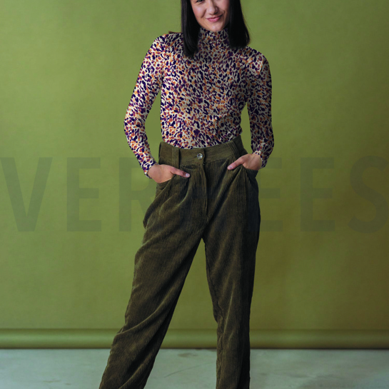 LEINEN JERSEY DIGITAL LEOPARD PRINT NATUR ORANGE #7