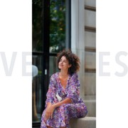 COTON VISCOSE DIGITAL FLEURS BLEU MARINE (thumbnail) #7