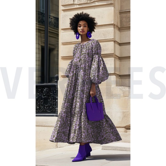 COTTON VISCOSE FLOWERS LAVENDER #7