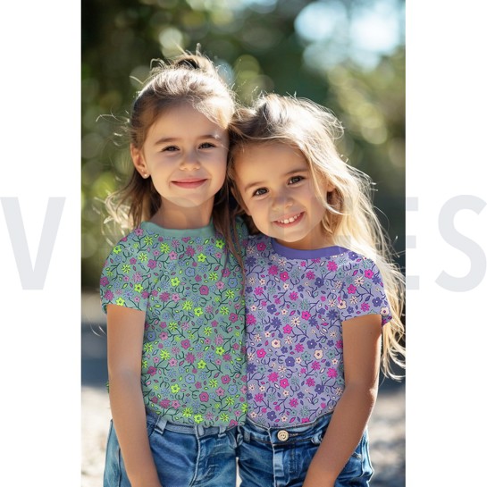 JERSEY NEON FLOWERS WHITE #7