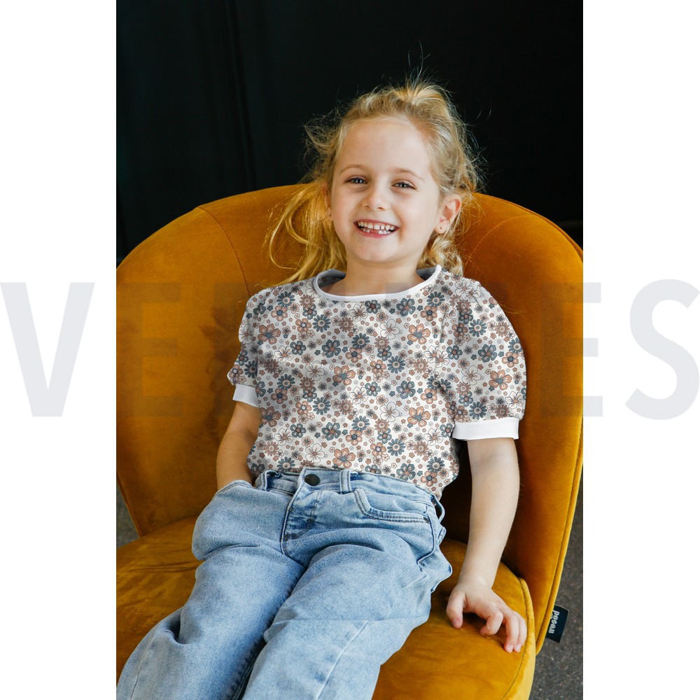 JERSEY GEMÊLEERD BLOEMEN ECRU #7