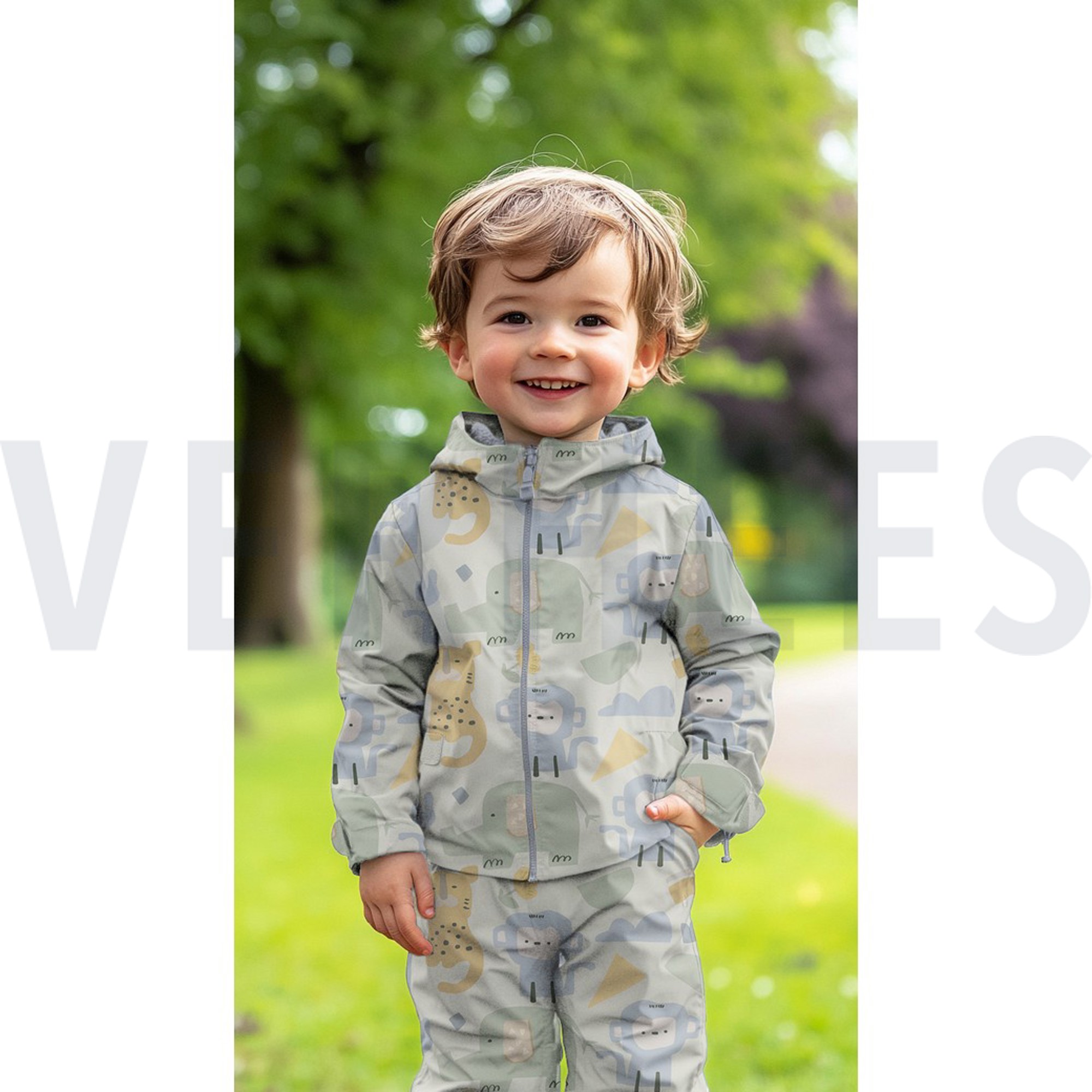 RAINCOAT SAFARI ANIMALS ECRU (high resolution) #7