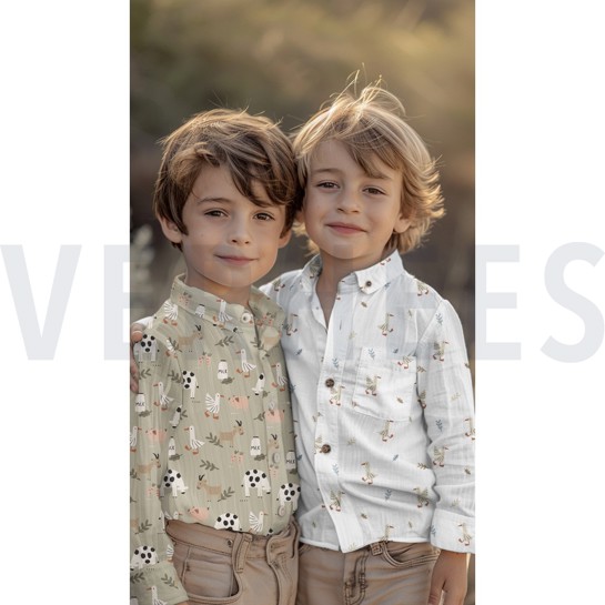 FINE POPLIN GOTS FARM ANIMALS SAGE #7