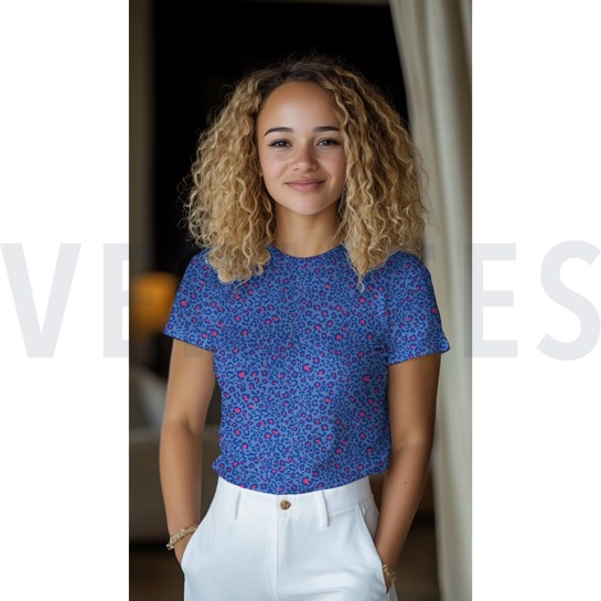 JERSEY CÔTELÉ PEAU D’ANIMAL BLEU COBALT #7