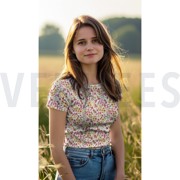 RIB JERSEY DIGITAL FLOWERS COBALT (thumbnail) #7