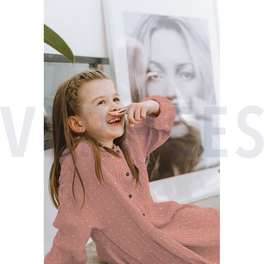 DOUBLE GAZE DE COTON PAPILLONS CAMEL #7