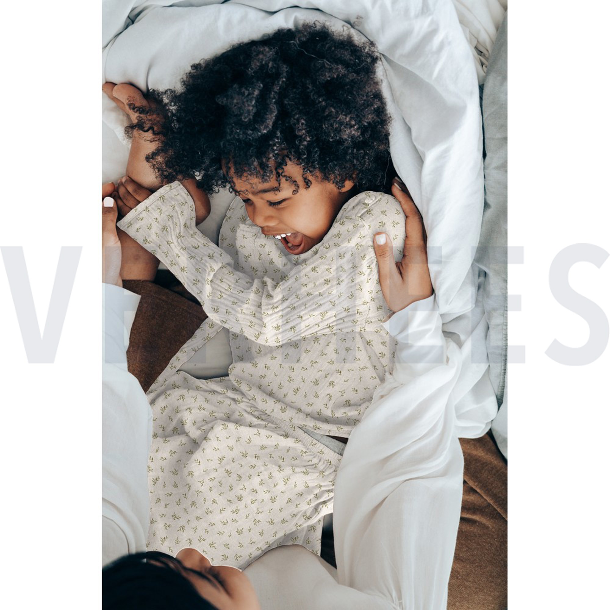 DOUBLE GAUZE SMALL LEAVES ECRU (high resolution) #7