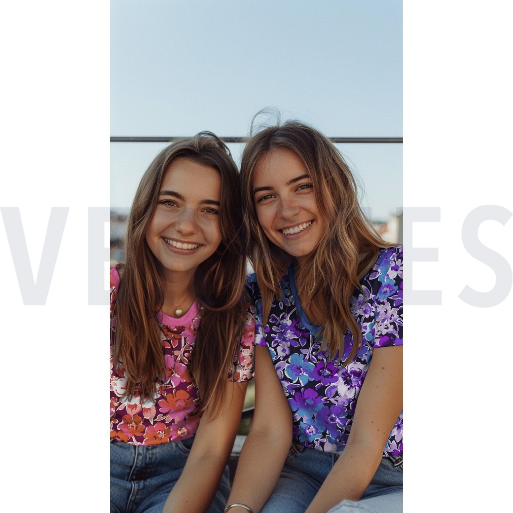 JERSEY DIGITAL FLOWERS NAVY #7