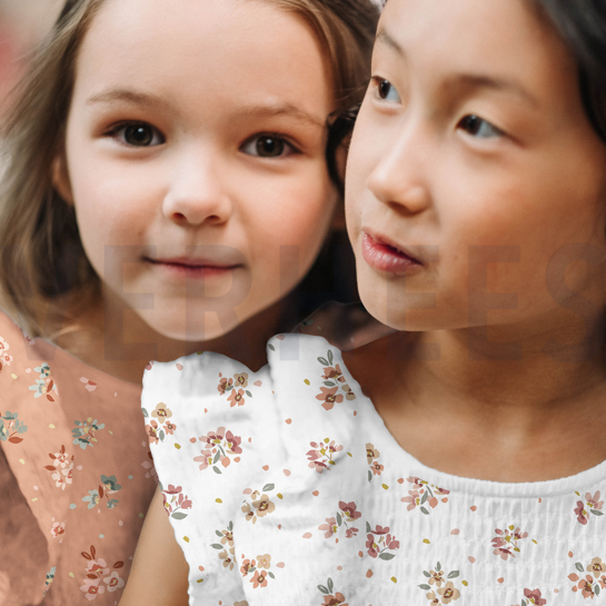 WAFFLE JERSEY FLOWERS TEAL #7