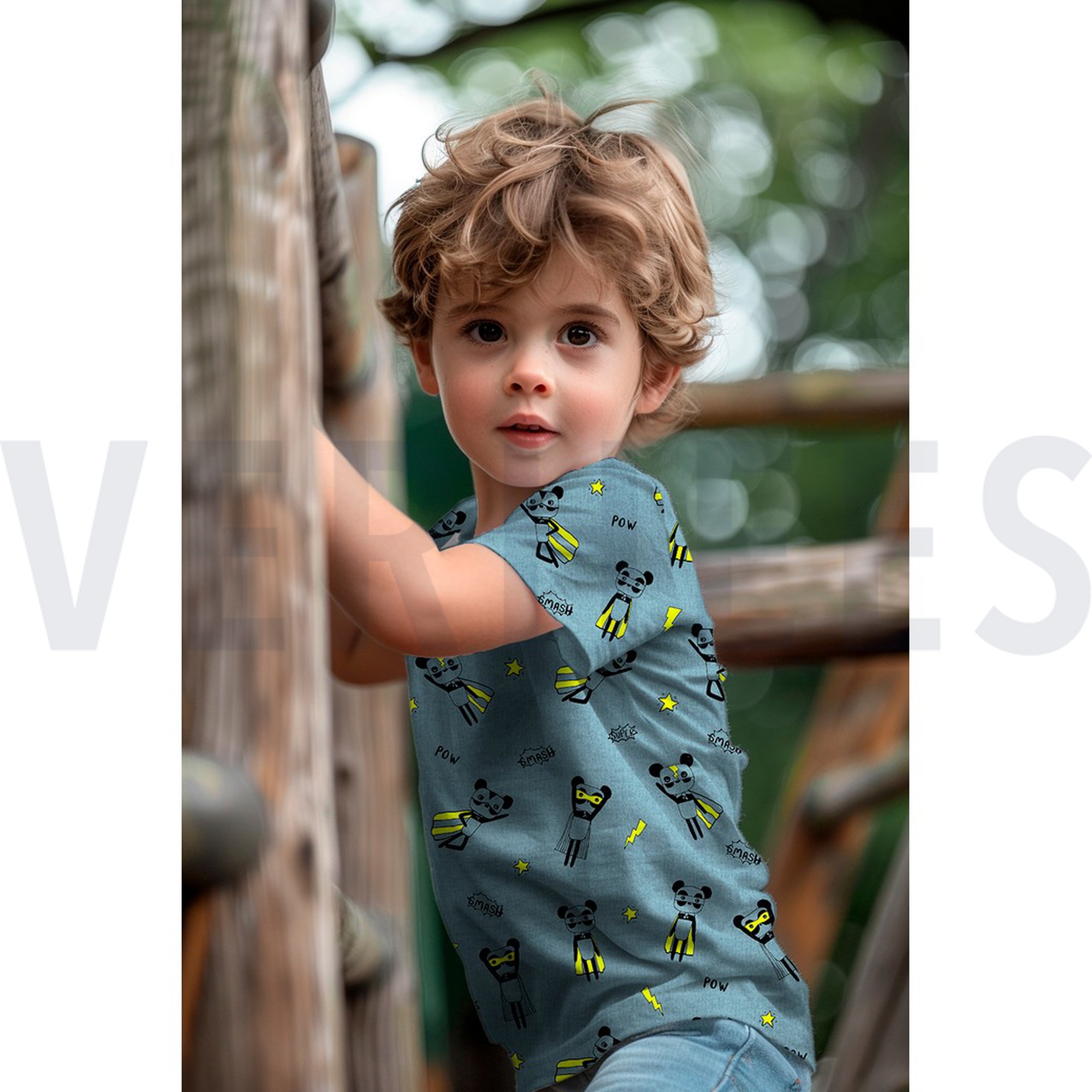 JERSEY MÉLANGE NEON SUPER HÉROS BLEU FUMÉE (high resolution) #7