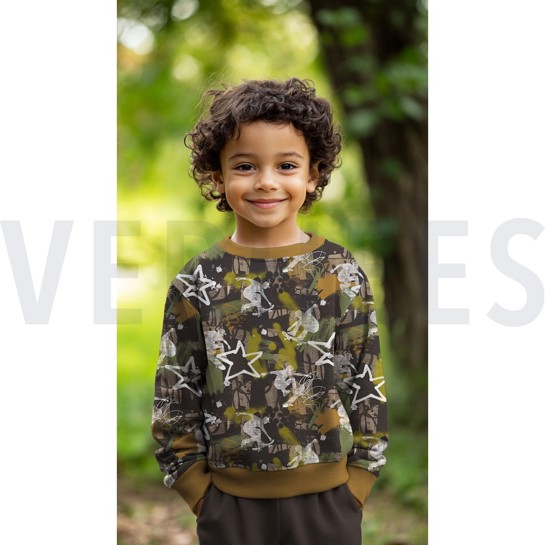 FRENCH TERRY DIGITAAL GRAFFITI ZWART #7