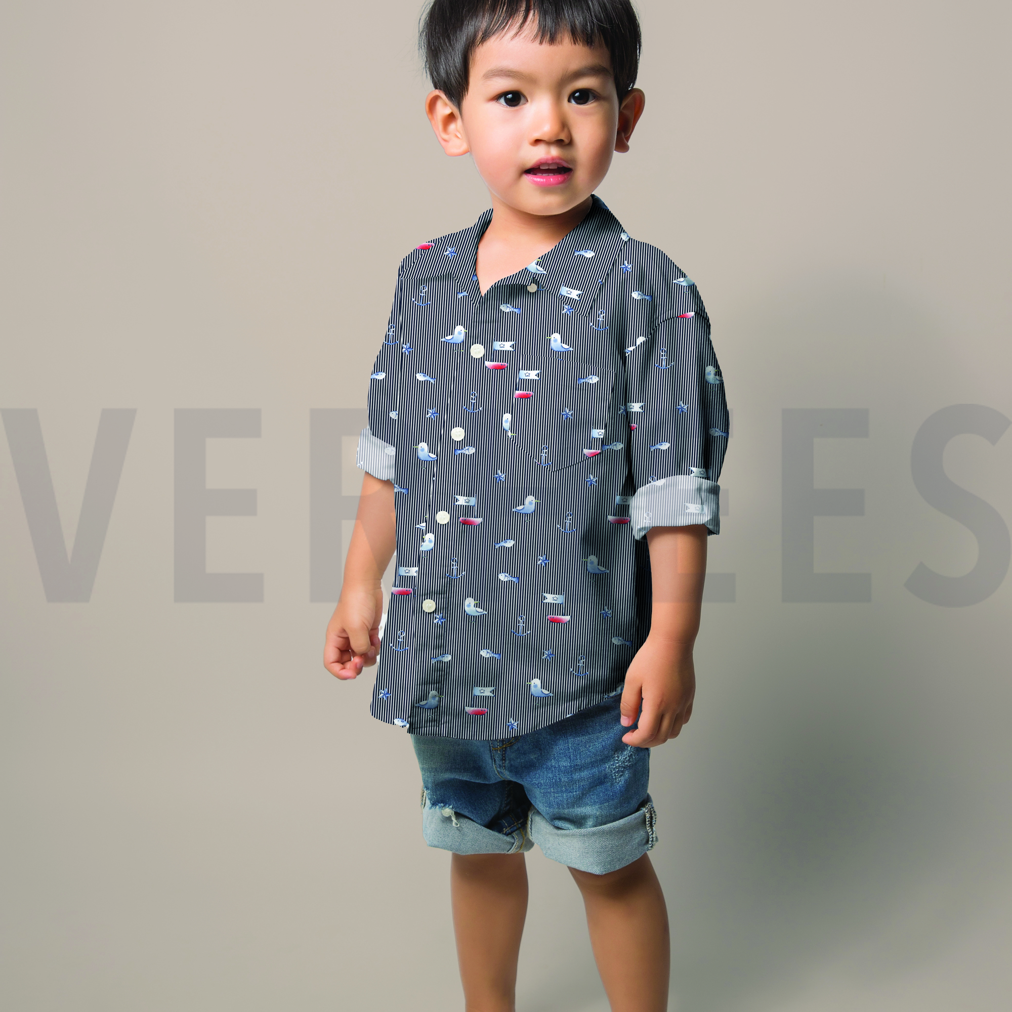 POPLIN DIGITAL MARITIME NAVY (high resolution) #7