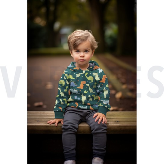 FRENCH TERRY DINOSAURS COBALT #7