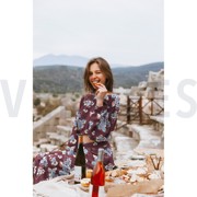 FRENCH TERRY FLOWERS BURGUNDY (thumbnail) #7