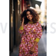 FRENCH TERRY FLOWERS BURGUNDY (thumbnail) #7