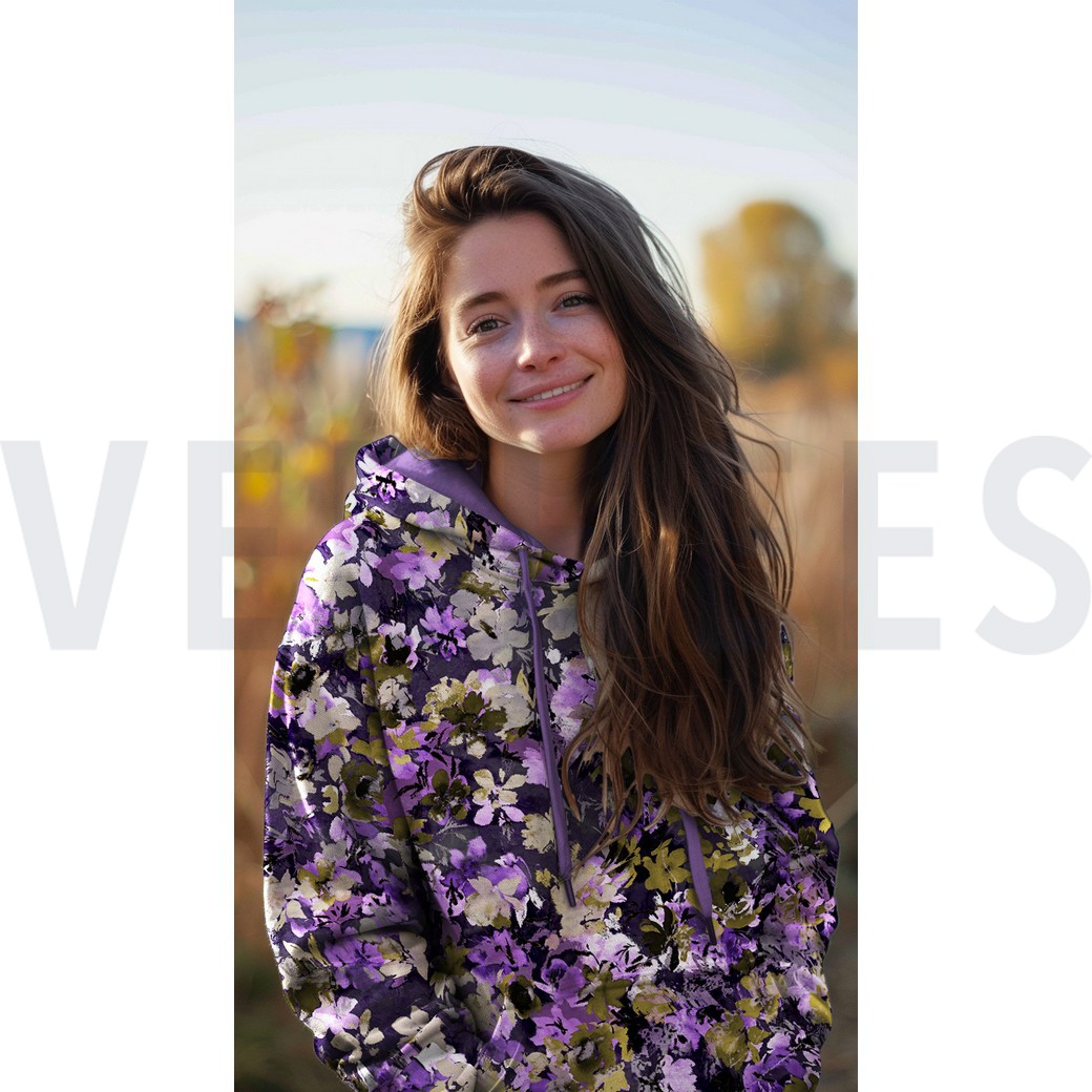 SWEAT DIGITAL FLEURS VIOLET #7