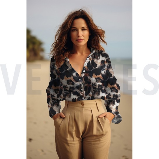 MAGNOLIA STRETCH DIGITAL PEAU D’ANIMAL BRUN #7