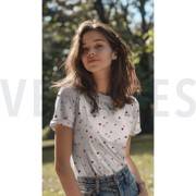 JERSEY GOTS NATUREL CŒURS NATUREL/FUCHSIA (thumbnail) #7