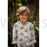 DOUBLE GAUZE GOTS NATURAL DINOSAURUSSEN NATUREL (thumbnail) #7