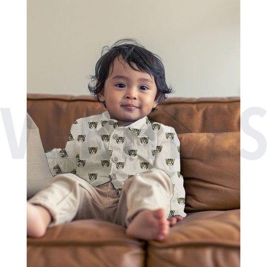 POPLIN GOTS NATURAL TIGERS NATURAL #7