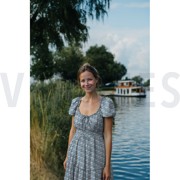 HANDCRAFTED BLOCK-PRINTED COTTON FLOWERS PETROL (thumbnail) #7