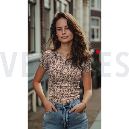 RIPPJERSEY GOTS NATURAL BLUMEN NATUR #7