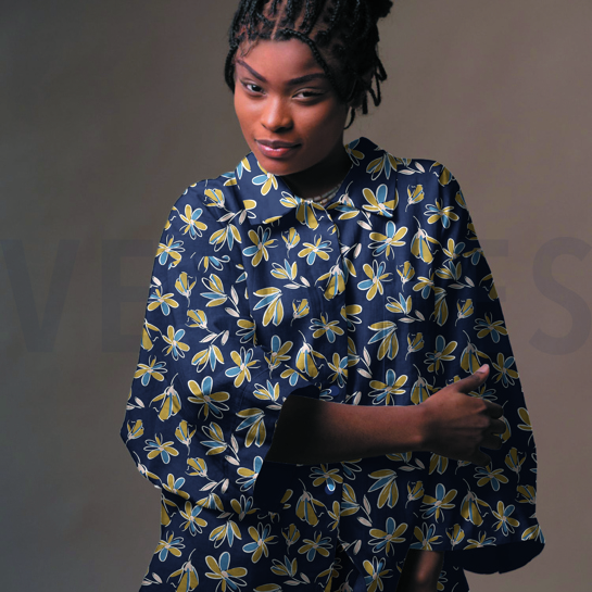 LEINEN VISKOSE GEWASCHEN BLUMEN BRICK #7