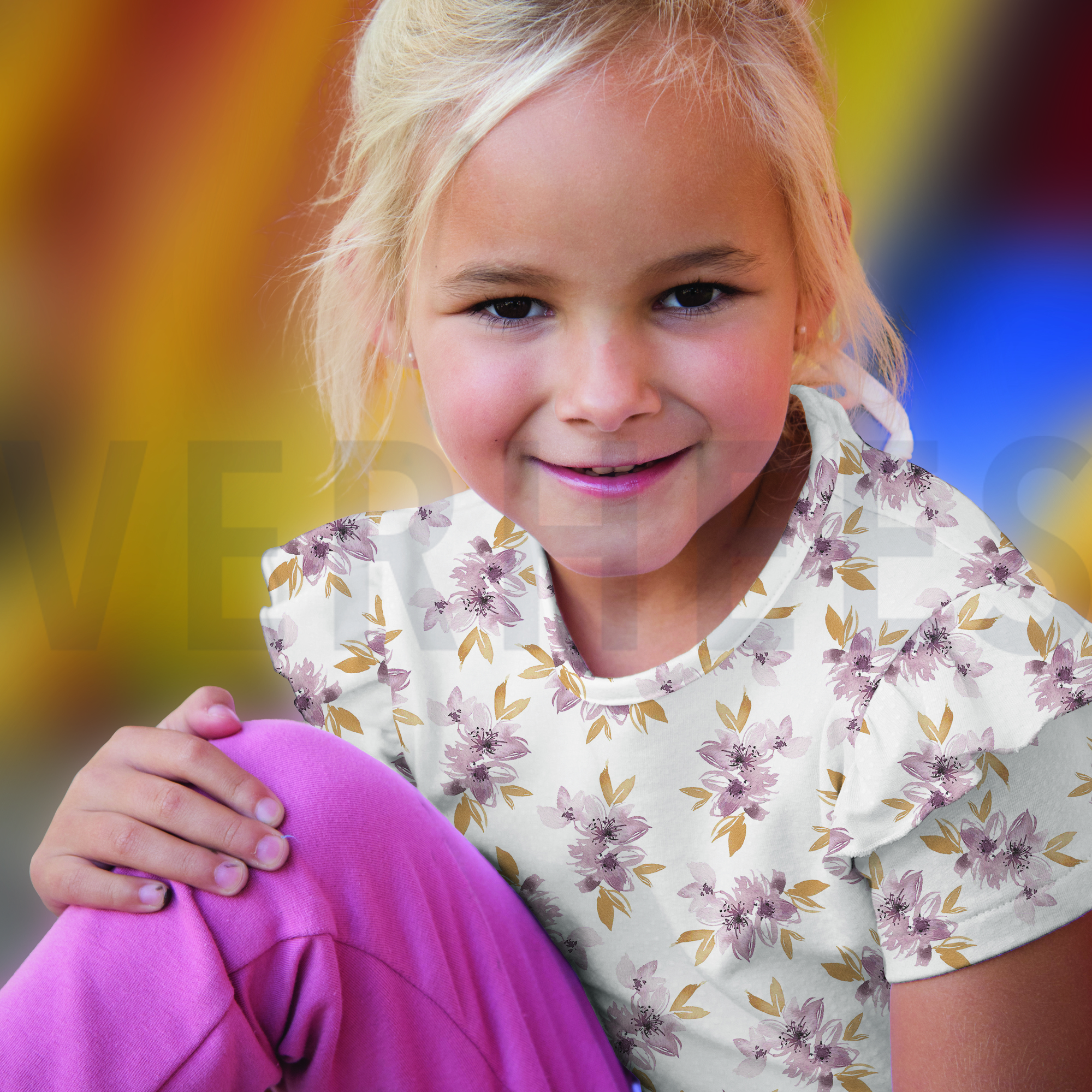 JERSEY DIGITAL FLOWERS AND LEAVES WHITE/LAVENDER (high resolution) #7