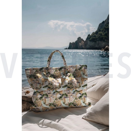 TOILE DÉCORATION DIGITAL MAISONS ÉCRU #7