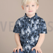 KATOENEN POPLIN DIGITAAL RUIMTE DONKERBRUIN (thumbnail) #7