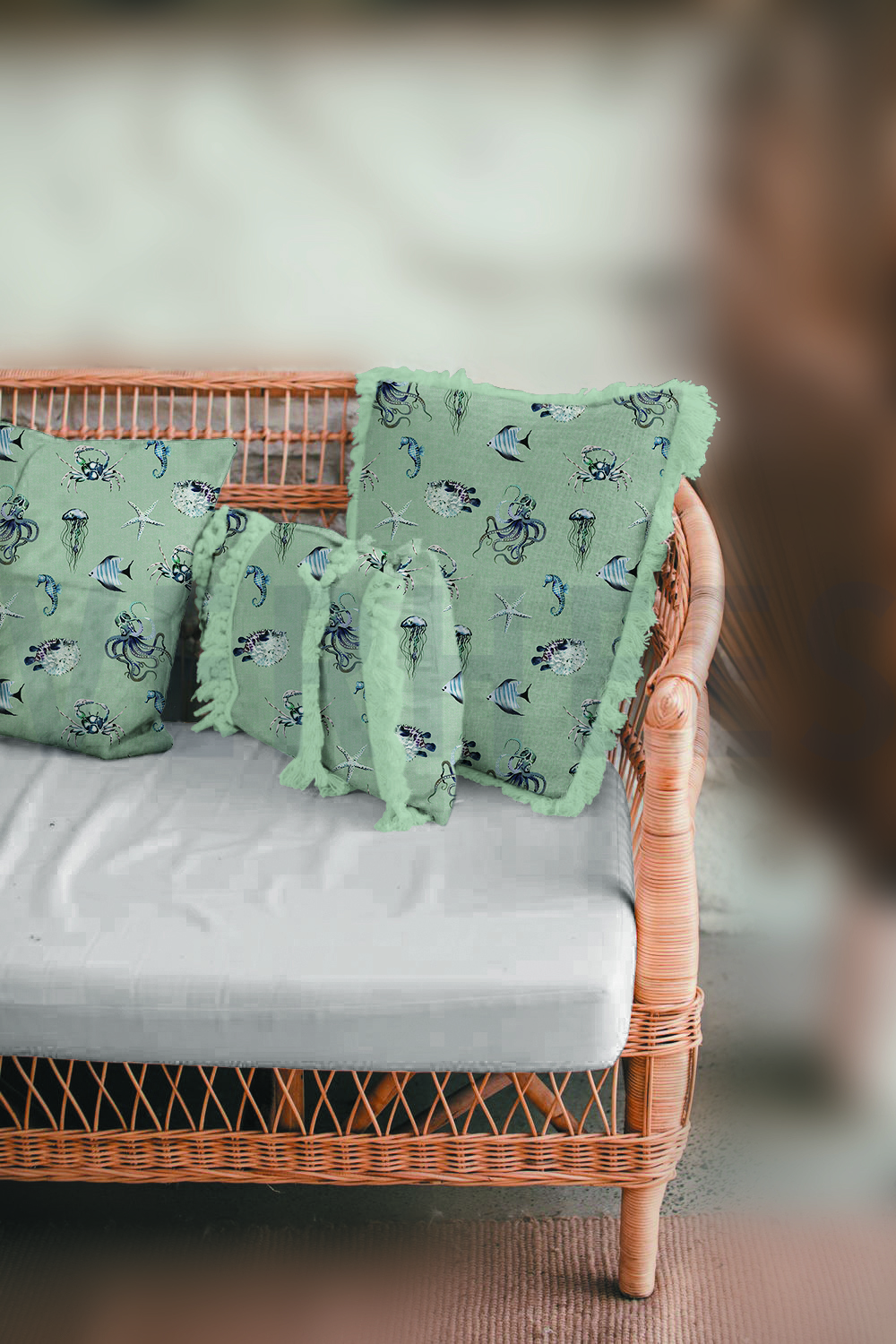 TOILE DÉCORATION DIGITAL ANIMAUX SOUS-MARINS VERT #7