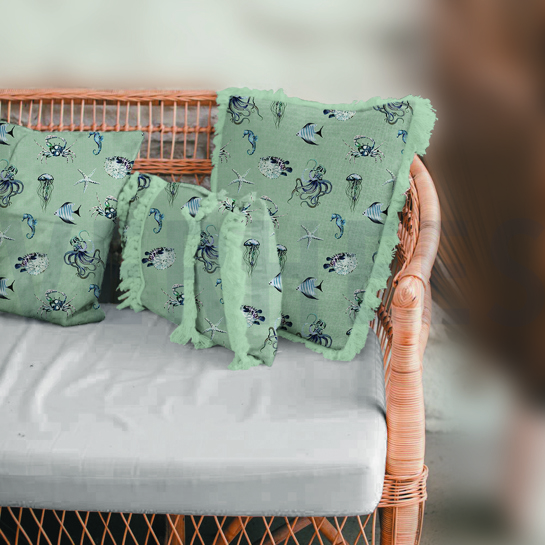 CANVAS DIGITAL UNDERWATER ANIMALS BLUE #7