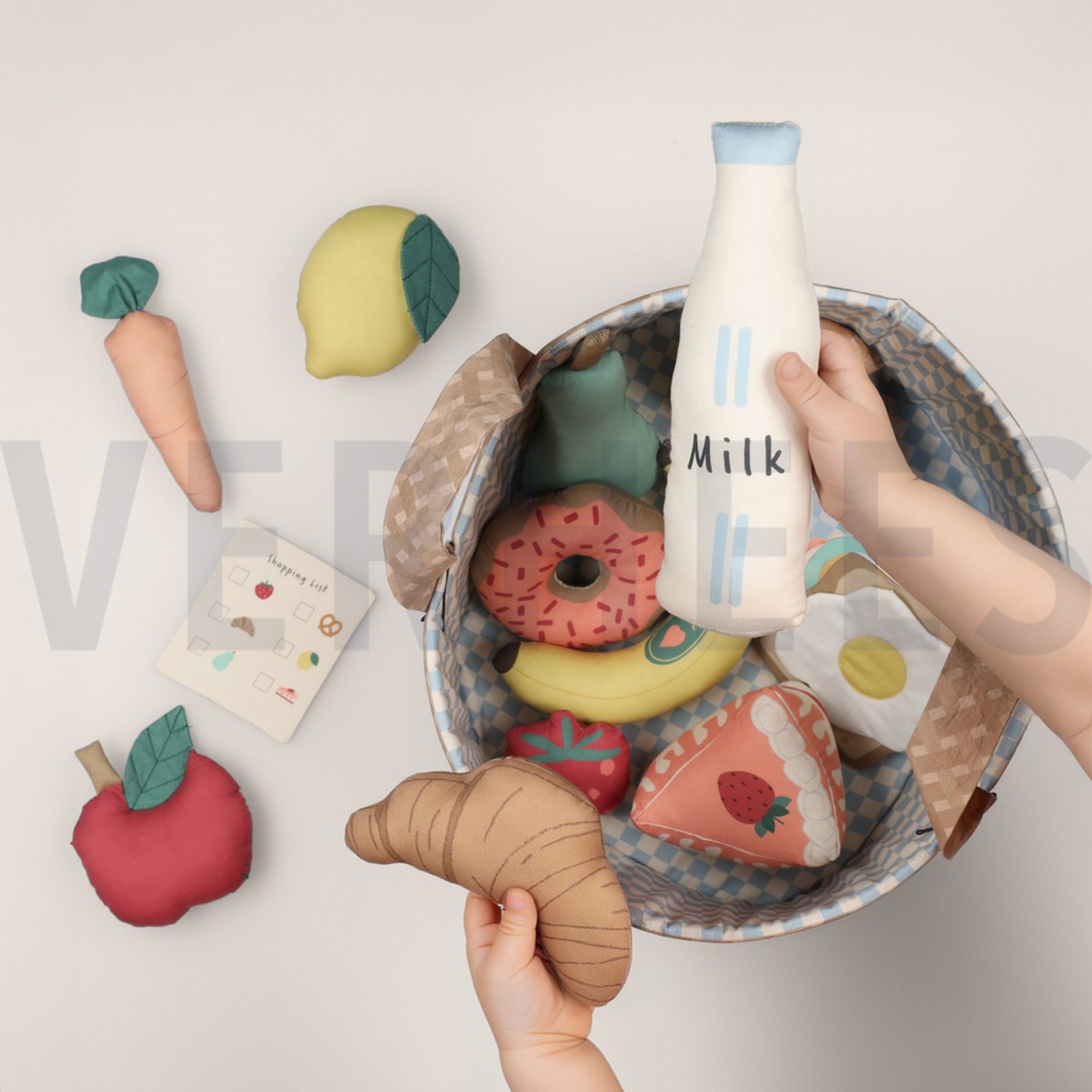 POPELINE DE COTON DIGITAL PANNEAU MARCHÉ FERMIER BLEU CLAIR (high resolution) #7