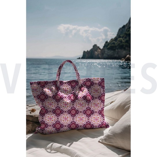 TOILE CANVAS SLUB ORNEMENT DIGITAL LAVANDE #7